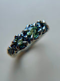 Triple Madagascar Sapphire Sterling Silver Ring Size 8.25
