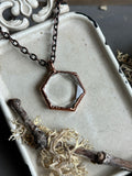 Clear Quartz Hexagon Copper Necklace