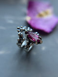 Pink Tourmaline Sterling Silver Ring Set Size 6