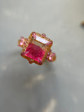 Bicolor Tourmaline & Pink Sapphire Bespoke Custom Ring