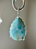Larimar/ Smoky Quartz/ Clear Quartz/ Citrine Beaded Sterling Silver Necklace