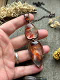 Fire Quartz & Faceted Hessonite Garnet Copper Necklace