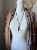 Raw Kunzite/ Facted Amethyst/ Raw Vera Cruz Point/ Labradorite Copper Necklace