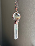 Garden Quartz & Green Phantom Quartz Point Necklace