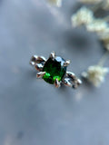 Green Tourmaline Sterling Silver Ring Size 6