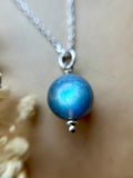 Labradorite Orb Sterling Silver Necklace