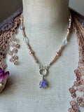Pearl, Faceted Amethyst & Lavender Quartz Sterling Silver Necklace