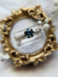 Blue Sapphire Sterling Silver Ring Size 7.25