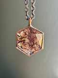 Copper Rutile Hexagon Copper Necklace
