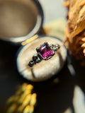 Garnet Sterling Silver Ring Size 6.25