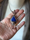 Lapis Lazuli/ Rare Silver Rutile Copper Necklace
