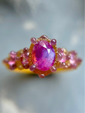Hot Pink Milk Sapphires Bespoke Custom Ring