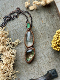 Garden Quartz & Green Tourmaline Copper Necklace