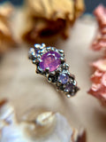 Milk Sapphire Crown Sterling Silver Ring Size 6.5
