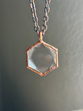 Clear Quartz Hexagon Copper Necklace