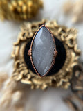 Grey Moonstone Copper Ring Size 6