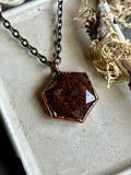 Copper Rutile Hexagon Copper Necklace