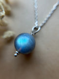 Labradorite Orb Sterling Silver Necklace