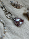 Baroque Pearl Beaded Sterling Silver Necklace
