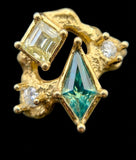 Green Milk Sapphire a& Diamond Bespoke Custom Ring