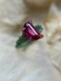 Pink Rubellite Tourmaline Crescent Moon Bespoke Custom Ring