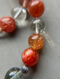 High Quality Sunstone Beaded Sterling Silver Necklace