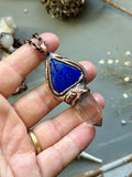 Lapis Lazuli/ Rare Silver Rutile Copper Necklace
