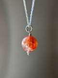 Sunstone Orb Sterling Silver Necklace