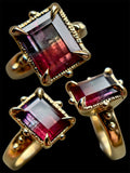 18k Yellow Bi-Color Tourmaline Bespoke Custom Ring