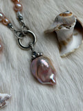 Baroque Pearl Beaded Sterling Silver Necklace