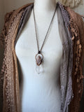 Large Quartz/ Iolite Sunstone/ Star Garnet Copper Necklace