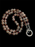 Golden Rutile & Hessonite Garnet Beaded Sterling Silver Necklace