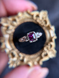 Garnet Sterling Silver Ring Size 6.25