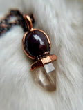Star garnet & Raw Topaz Copper Necklace