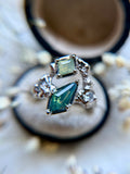 Green Milk Sapphire & Diamond Bespoke Custom Ring Solid Gold 18k