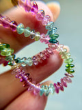 Raw Paprok Tourmaline & Watermelon Tourmaline Beaded Sterling Silver Necklace