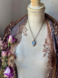 Rose Cute Grey Moonstone Copper Necklace