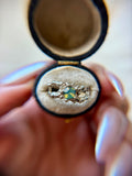 Green Opalescent Sapphire 18k White Gold Ring 0.63ct