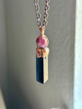 Tourmaline & Ruby Copper Necklace