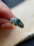 Milky Green Sapphire Sterling Silver Ring