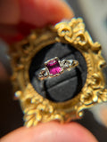 Garnet Sterling Silver Ring Size 6.25