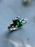 Green Tourmaline Sterling Silver Ring Size 6
