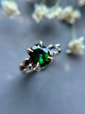 Green Tourmaline Sterling Silver Ring Size 6
