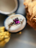 Garnet Sterling Silver Ring Size 6.25