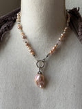 Baroque Pearl Beaded Sterling Silver Necklace