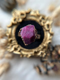 Faceted Ruby Copper Ring Size 8.5