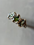 Abstract Green Sapphire Sterling Silver Ring Size 6.25
