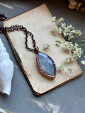 Rose Cute Grey Moonstone Copper Necklace