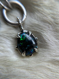 Black Matrix Opal/ Peridot/Lapis Lazuli/ Hypersthene Beaded Sterling Silver Necklace