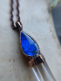 Blue Labradorite & Clear Quartz Copper Necklace